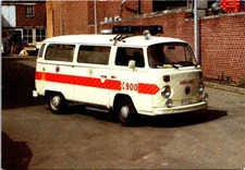 Postcard Ambulance KTW Krankentransportwagen 1979 Volkswagen Belgian