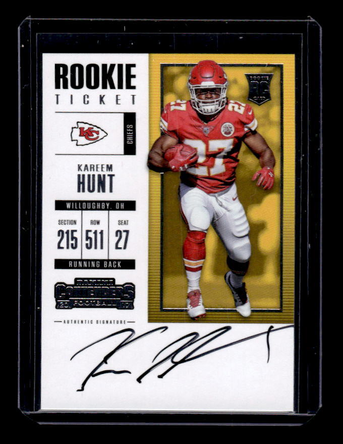 2017 Panini Contenders #317 Kareem Hunt RC Auto - ROOKIE CARD