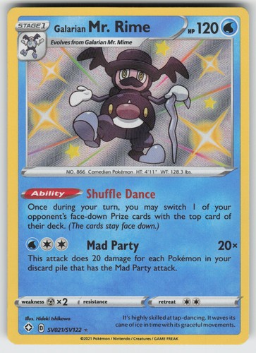Galarian Mr. Rime Shiny Holo Rare Shining Fates: Shiny Vault SV021/SV122 Pokemon