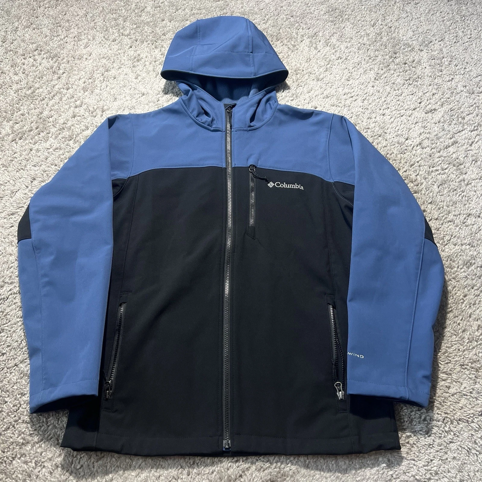 Men's Columbia Thunder River Hooded Jacket Gray Black Size Medium Omni Wind
Opens in a new window or