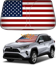 Windshield Sun Shade for 2019-2023, Foldable Front 2019-2023 RAV4 Shade Red