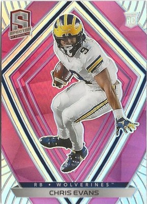 2021 Panini Prizm Chris Evans Pink Prizm SP RC Michigan Wolverines