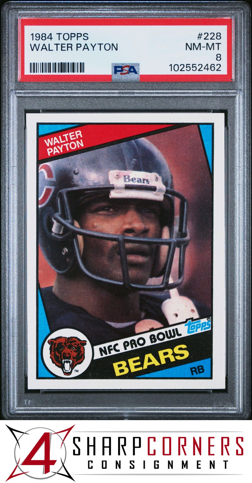 1984 TOPPS #228 WALTER PAYTON BEARS HOF PSA 8