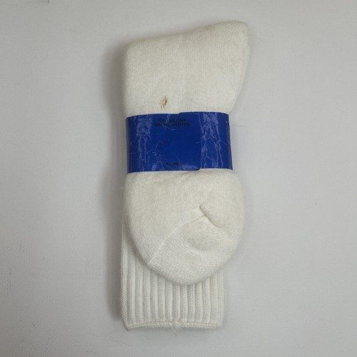 VTG Crew Socks USA Made 10-13 Orlon Acrylic Cushion White NOS 80s 90s Men's. - Picture 4 of 6