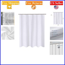 60x64 White RV Polyester Fabric Shower Curtain Liner for Camping