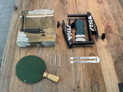 Vintage STIGA Clipper VM Table Tennis NET SET Worn Box Mit Militär Geschichte