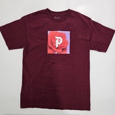 Primitive Square Rose Tee Men's Size Medium Burgundy Pre-owned