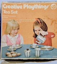 Vintage Creative Playthings Aluminum Tea Set 17-Pieces EO325 Italy Original Box