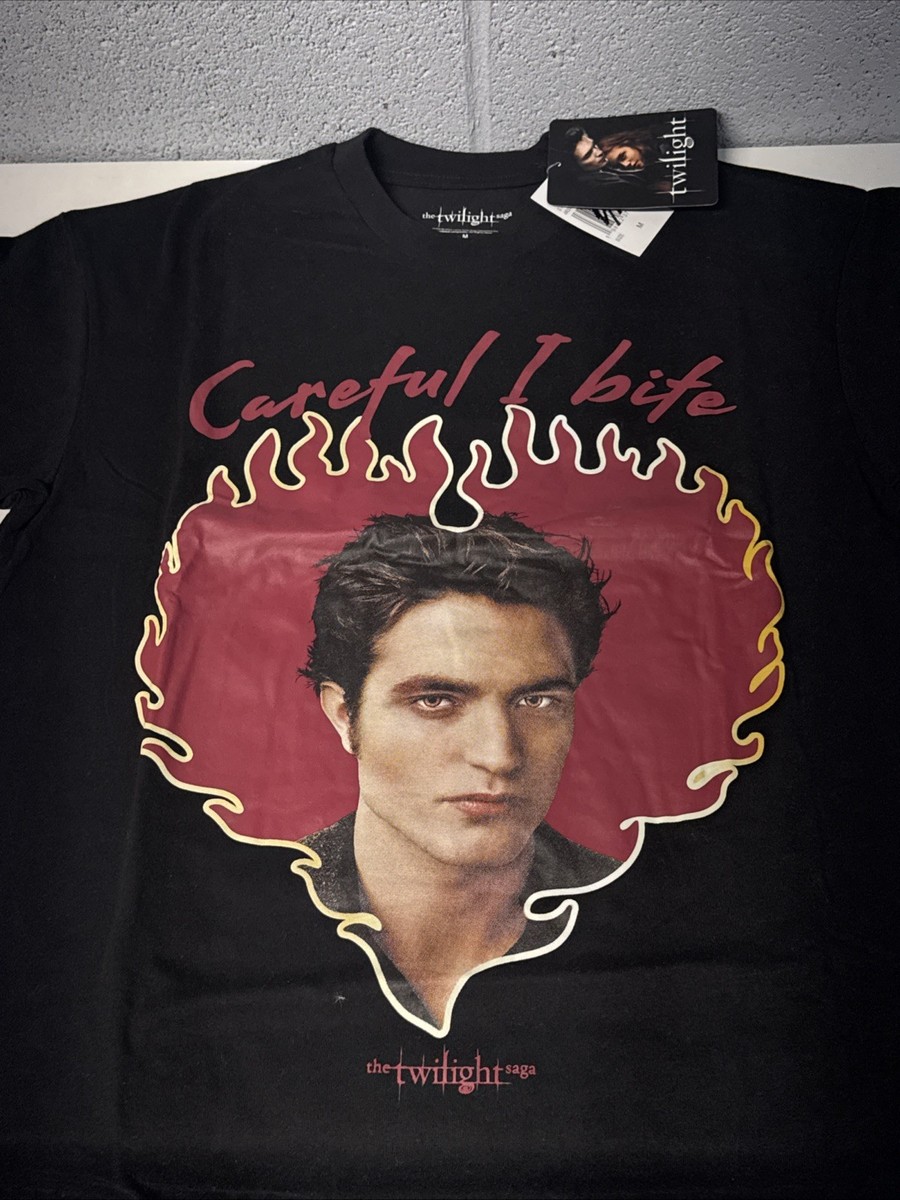 Twilight Saga Edward Cullen “Careful I Bite” T-Shirt Size M Black
