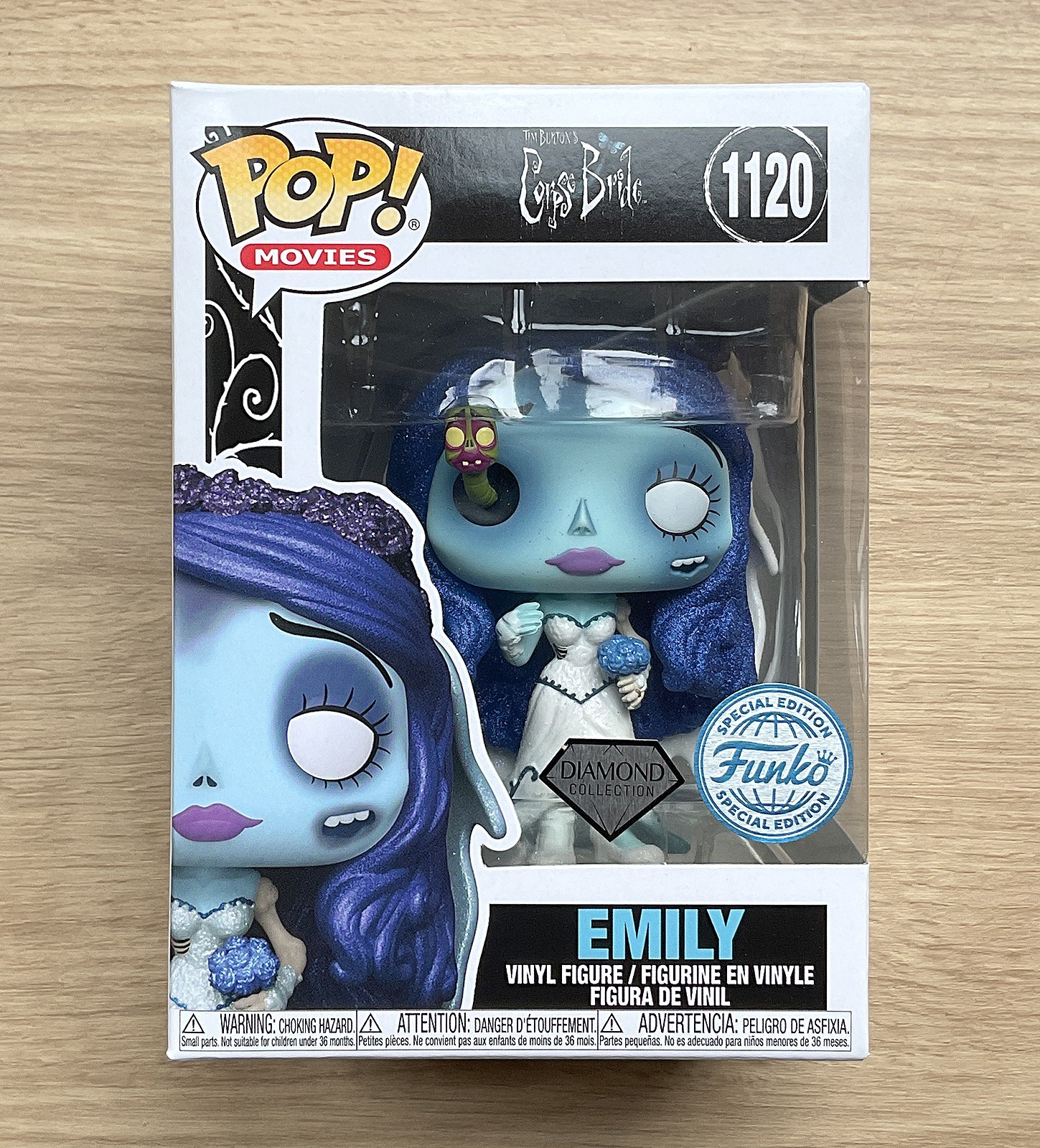 Funko Pop Cadáver Novia Emily Diamante Brillo #1120 + Protector Gratis