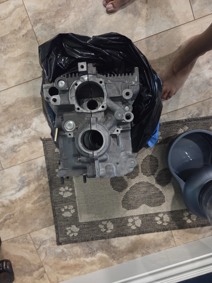 Nuevo estuche de motor desnudo de magnesio AS41, mecanizado para manivela Stroker con brida Foto 3 de 4