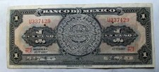 Billet 10-V-1967 Un Peso Banco De Mexico U337429 circulé