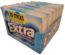 EXTRA Gum PEPPERMINT Sugar-Free Mega Packs (6 x 35 Stick Pkgs) BB 1-12-2027