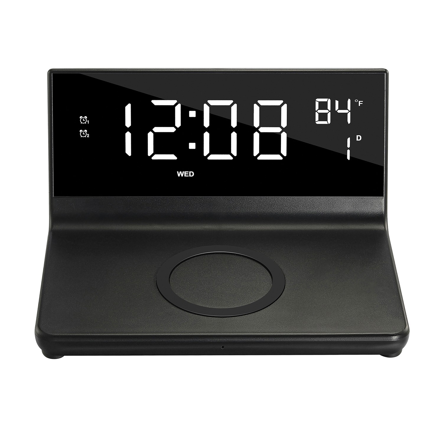 Dual Alarm Clock with 2-in-1 Wireless Charging