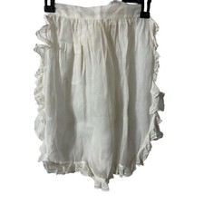  5734 Womens White Sheer Lace Half Hostess Apron rust stains