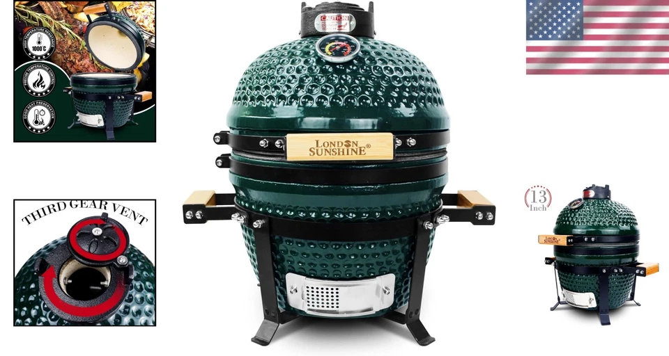 The Cadet Ceramic BBQ Grill: Portable Tabletop Charcoal Smoker for Outdoor Fun - Image 2 of 4