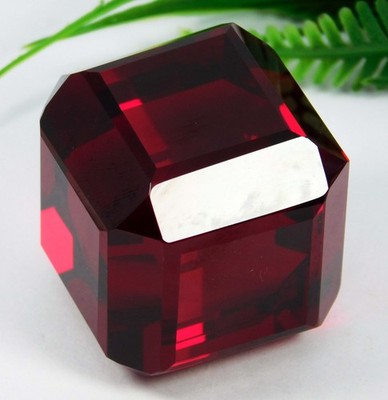 HUGE Certified 367.80 Ct Natura Cube Cut Red Topaz Brazilian Loose Gemstone