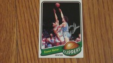 Swen Nater Autographed Hand Signed Card Los Angeles Clippers Topps