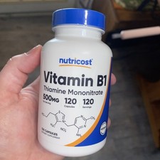 Nutricost Vitamin B1 Thiamin 500mg, 120 Capsules -Gluten Free  Non-GMO