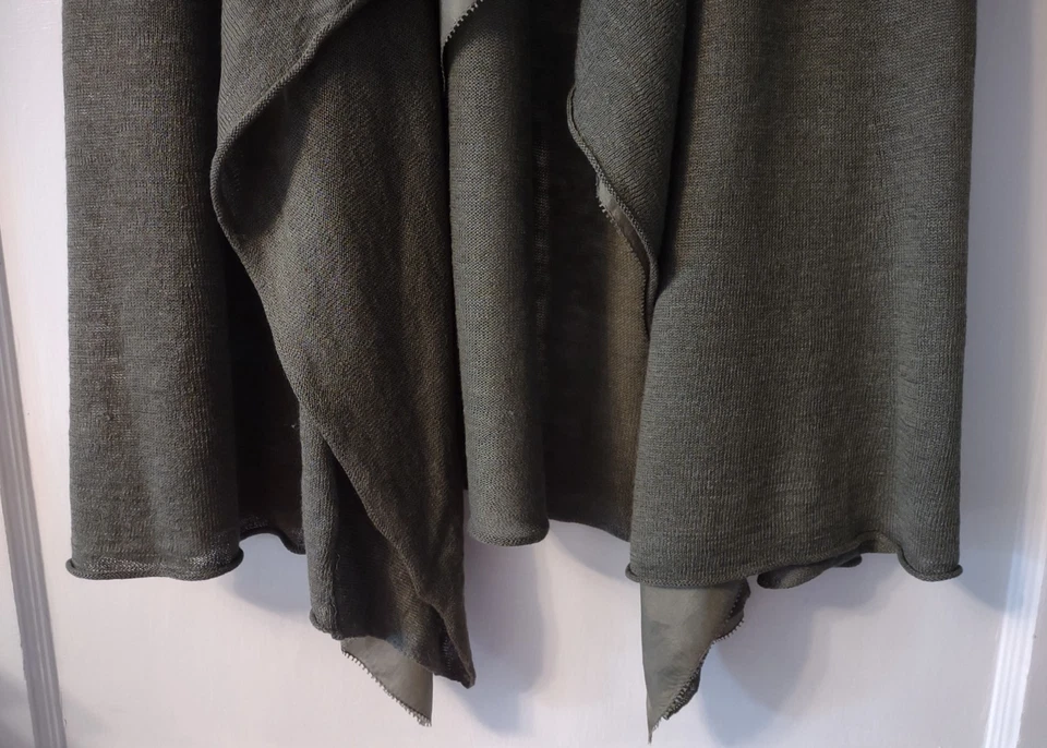NWT Eileen Fisher Woman 1X Linen Silk Jersey Cascading Long Vest Knit Open - Image 4 of 4