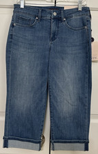 NWT NYDJ size 4P marilyn straight crop cuff blue denim jeans women's 99