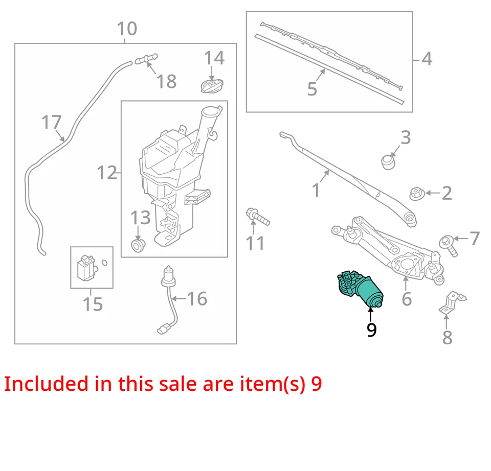 Kia Forte 2017 motor limpiaparabrisas delantero fabricante de equipos originales 96 k millas - LKQ370755153 Foto 4 de 4