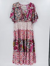 Bibi Floral Print Mix & Match Midi Dress new xl