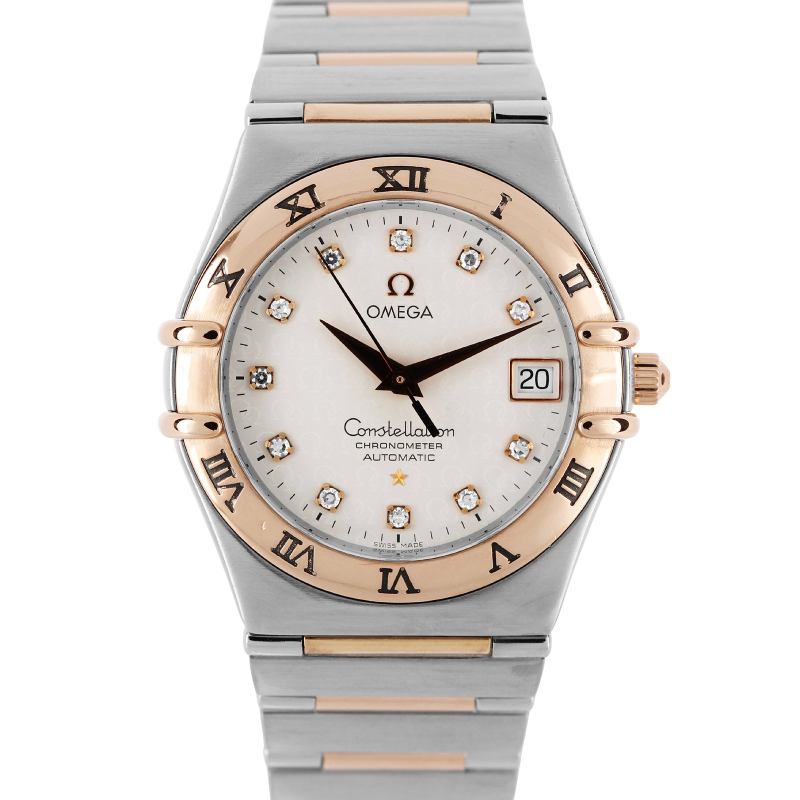 Omega Constellation 50 Years 1304.35.00 Two-Tone 18k Silver Diamond 35.5mm Watch