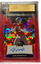 JOE MONTANA 2025 LEAF METAL PRE PROD PROOF RED CRYSTALS AUTO # 1/1 49ERS