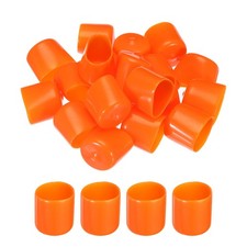 20pcs 25mm Rubber End Caps Cover PVC Vinyl Screw Thread Protector, Orange