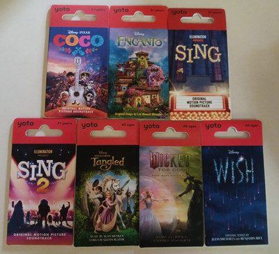 Yoto Movie Music Cards Disney Pixar Sing Wicked