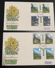 1979 British Flowers First Day Cover Stamps Traffic Light Gutter Pairs Set