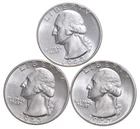 Choice Unc 1943 P+D+S Washington Quarter Gem BU Collection Lot Set *6552