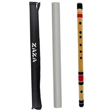 Scale A Middle bass  23'' Inches Polished Bamboo Bansuri Flute With Cary Bag