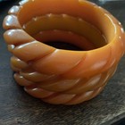 LOT OF 3 MATCHING THICK CABLE BAKELITE BANGLES VVG — photo 3
