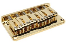 GOTOH GTC101 String Through Fixed Guitar Bridge w/ Brass Saddles - Gold