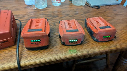 3 Hilti B22 batteries and C 4/36 charger