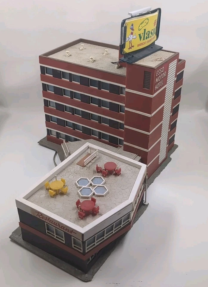Valla publicitaria vintage Kibri 8250 ESSO Motor Hotel Restaurante escala HO en la azotea excelente estado Foto 4 de 4