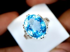 Stunning Natural Swiss Blue Topaz Handmade St...