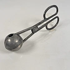 Vintage 2" dia Aluminum Meatball Former Scissor Tongs Melon Baller Cookie Molder