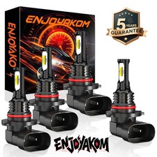 9006 9005 LED Headlight KIT Combo Bulbs 10000K High Low Beam Super Bright White