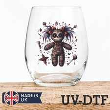 Gothic Voodoo Doll 8pcs UV DTF Stickers - Glass Laptop Tumbler Cup tc939