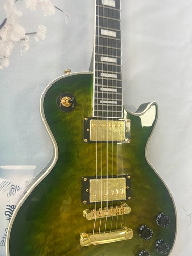 IN stock LP Green Flower Electric Guitar 6 -String ABR Bridge Mahogany Body - Picture 7 of 21