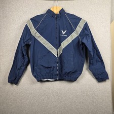 Skilcraft Jacket Mens LT Blue Air Force PTU Windbreaker Hood Reflective Running