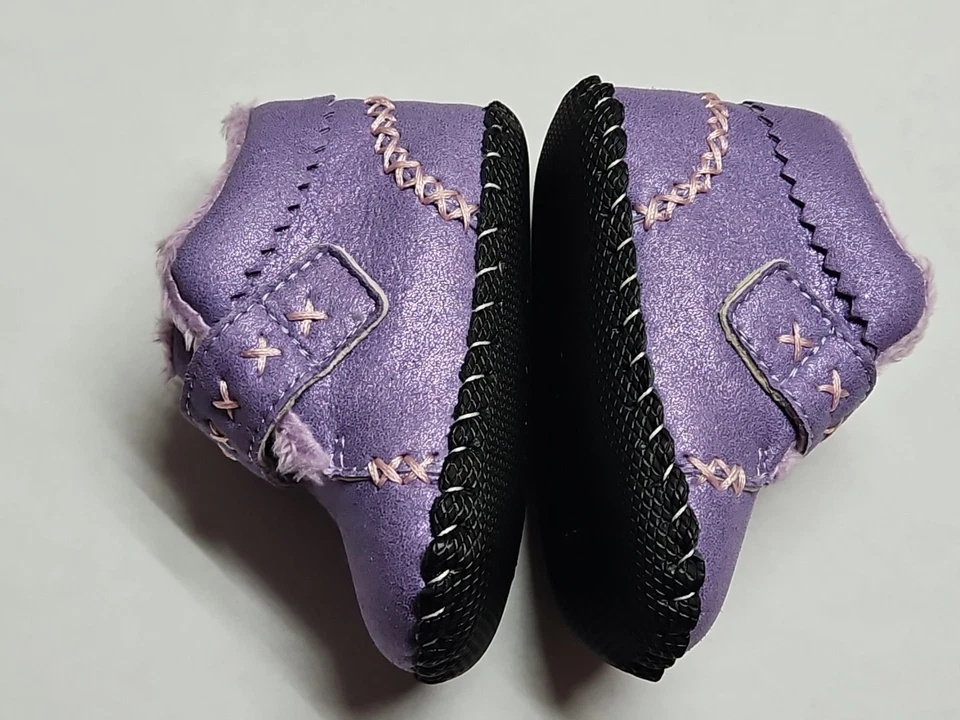 Zapatos infantiles de cuero rosa pediped forrados de piel sintética 0-6M Foto 2 de 4