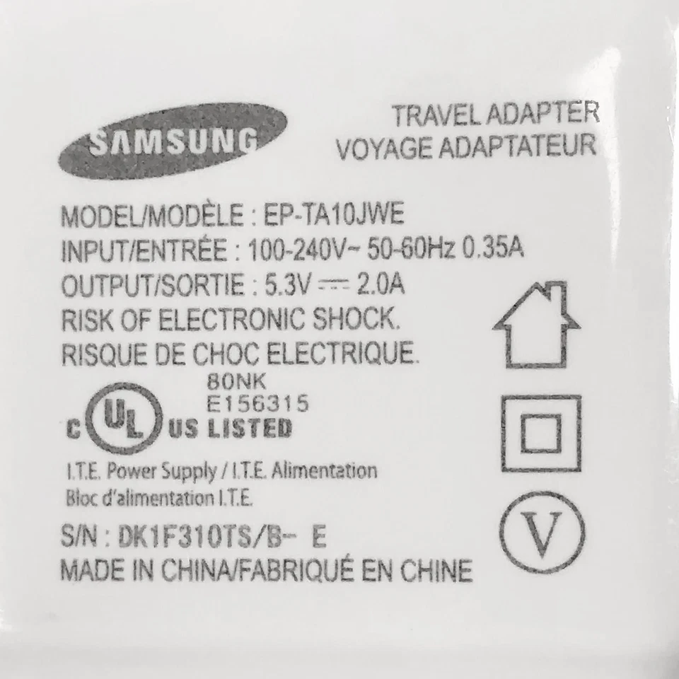 Adaptador de corriente cargador de pared USB original Samsung para Samsung Galaxy S5 Note3 Foto 2 de 4