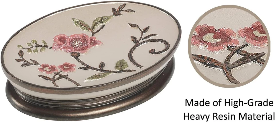 Jabonera de baño popular, colección Larrisa, diseño rosa Foto 4 de 4