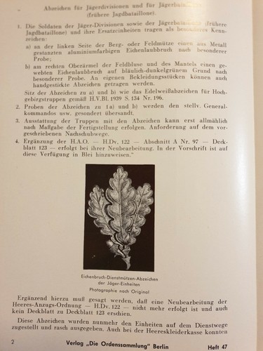 Klietmann Ordenssammlung Wehrmacht Sonderabzeichen Eichenbruch JägerEinheitenH47 - Bild 2 von 2