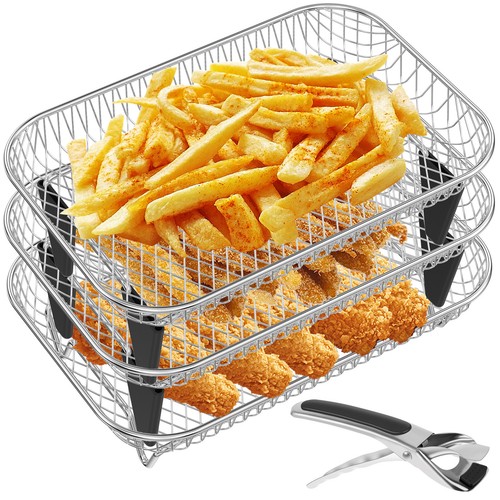 12Pcs Air Fryer Accessories 3 Layer Air Fryer Rack Stacking Air Fryer lixQZ~` - Picture 11 of 12