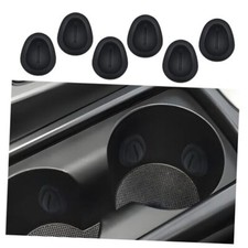 6PCS Car Cup Position Limiter,Silicone Car Cup Holder Insert with Self Black
